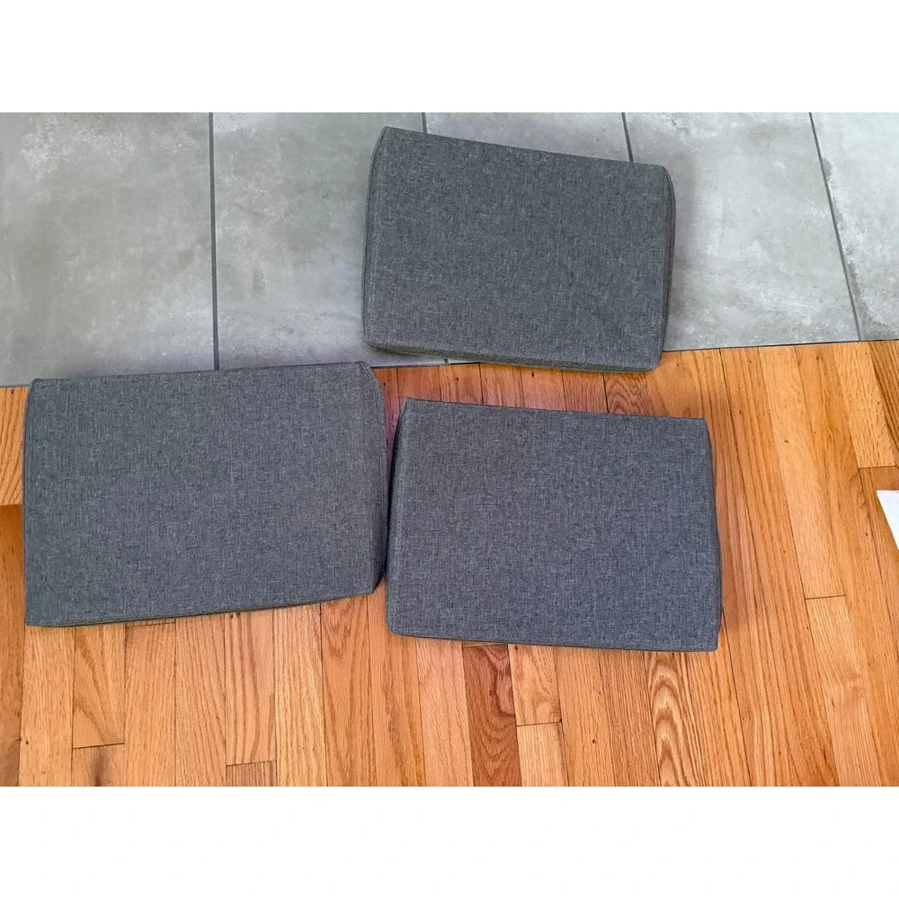 Allspace Collapsible Stackable Fabric Storage Organizer Lids 3Pk Handles Gray